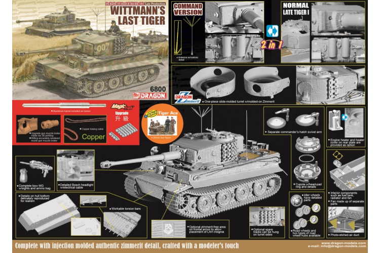 1:35 Dragon 6800 Tiger I Tank - Wittmann's Last Tiger - Drg6800 1 - DRG6800