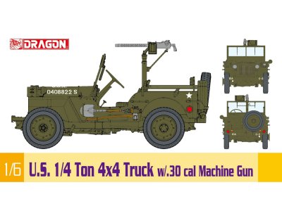 1:6 Dragon 75050 U.S. 1/4 Ton 4x4 Truck w/.30 cal Machine Gun - Drg75050 1 - DRG75050
