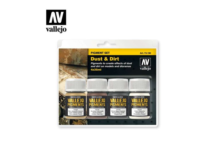 Vallejo 73190 Dust & Dirt - Pigment set - Dust and dirt vallejo pigments set 73190 1 - VAL73190