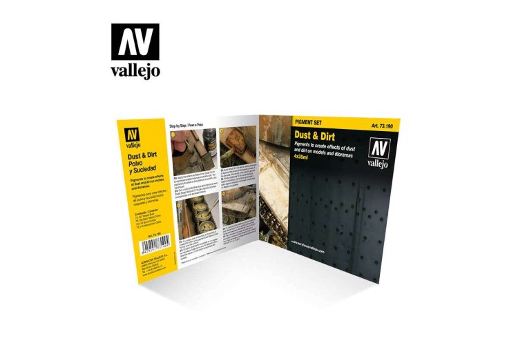 Vallejo 73190 Dust & Dirt - Pigment set - Dust and dirt vallejo pigments set 73190 back - VAL73190