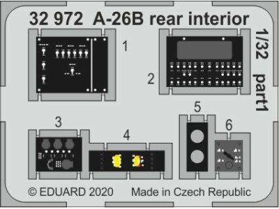 1:32 Eduard 32972 Accessoires for A-26B Rear Interior HobbyBoss - Edu32972 - EDU32972-XS