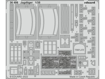 1:35 Eduard 36486 Accessoires for Jagdtiger - Hobby Boss - Edu36486 lept rev0 z1 - EDU36486-XS
