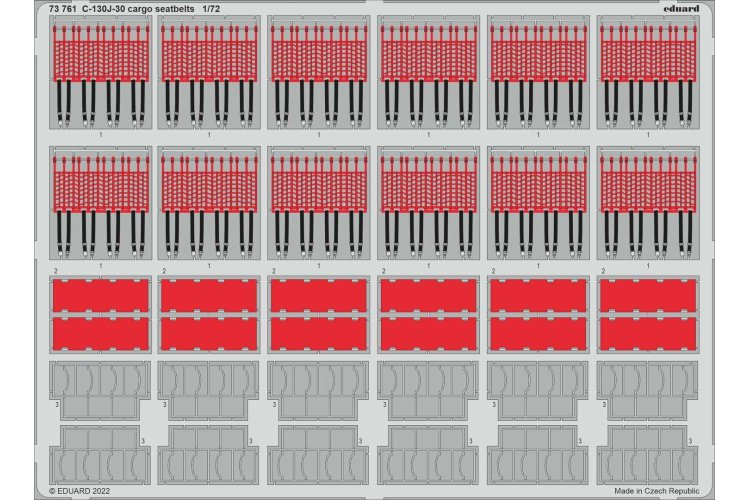 1:72 Eduard 73761 Cargo seatbelts for C-130J-30 - Zvezda - Edu73761 lept z1 1 - EDU73761-XS