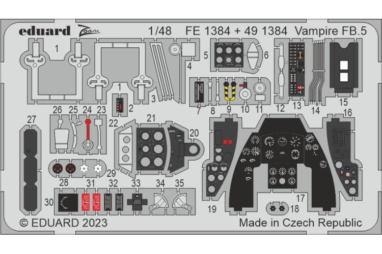 1:48 Eduard BIG49394 Accessoires for Vampire FB.5 - Airfix - Edubig49394 fe1384 z1 - EDUBIG49394-XS