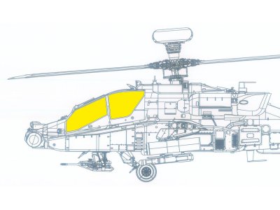 1:35 Eduard JX312 Masking Sheet for AH-64E T-Face - Takom - Edujx312 z1 - EDUJX312-XS