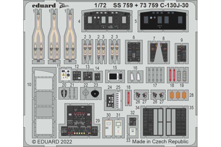 1:72 Eduard 73759 Interior for C-130J-30 - Zvezda - Eduss759 lept rev0 z1 1 - EDU73759-XS