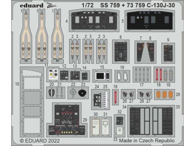 1:72 Eduard 73759 Interior for C-130J-30 - Zvezda - Eduss759 lept rev0 z1 - EDU73759-XS