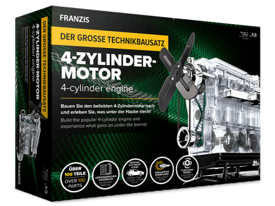 1:3 Franzis 67175-2 4-Cylinder Engine Kit - Fr67175 2 01 min - FR67175-2
