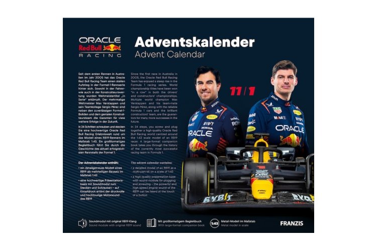 1:43 Franzis 67235 Oracle Red Bull Racing RB19 F1 - Max Verstappen No.1 - Advent Calendar - Fr67235 8 - FR67235