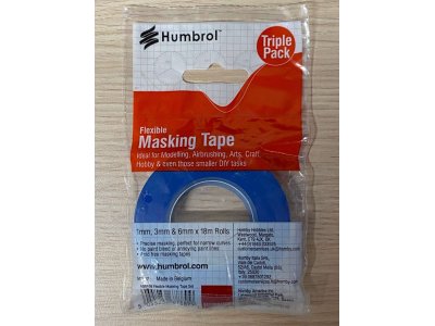 Humbrol AG5109 Flexible Masking Tape - 1mm, 3mm & 6mm X18m - Hag5109 humbrol flexible tape most models - HAG5109-XS