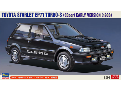 1:24 Hasegawa 20687 Toyota Starlet EP71 Turbo-S - 3 Doors - Early Version - 1986 - Has20687 - HAS20687