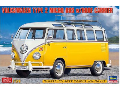 1:24 Hasegawa 20689 Volkswagen Type 2 Micro Bus with Roof Rack - Has20689 1 - HAS20689