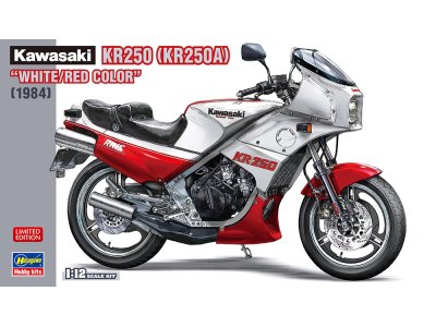 1:12 Hasegawa 21745 Kawasaki KR250 (KR250A) White/Red Color 1984 - Has21745 - HAS21745