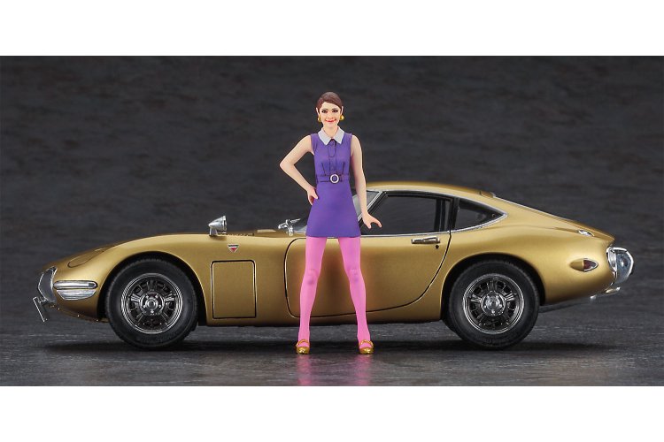 1:24 Hasegawa 52333 Toyota 2000GT Gold w/60's Girl Figure - Has52333 2 - HAS52333