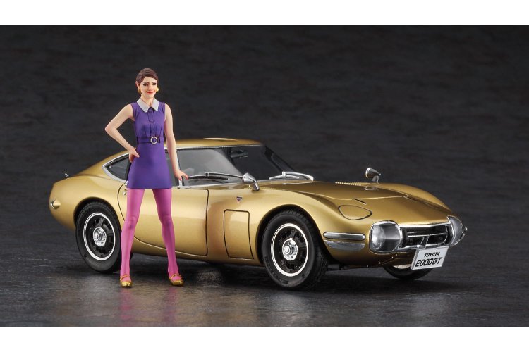 1:24 Hasegawa 52333 Toyota 2000GT Gold w/60's Girl Figure - Has52333 3 - HAS52333