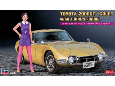 1:24 Hasegawa 52333 Toyota 2000GT Gold w/60's Girl Figure - Has52333 - HAS52333