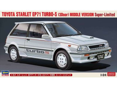 1:24 Hasegawa 20508 (21132) Toyota Starlet EP71 Turbo 3 door Mid. Version - Has620508 - HAS20508