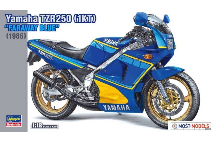 1:12 Hasegawa 21737 Yamaha TZR250 1KT Faraway Blue Motor - Has621737 1 - HAS21737