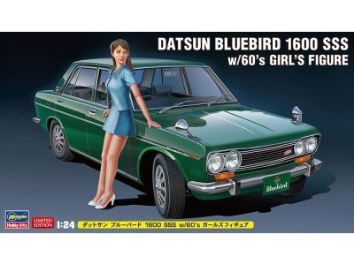 1:24 Hasegawa 52277 Datsun Bluebird 1600 with Lady Figure - Has652277 - HAS52277