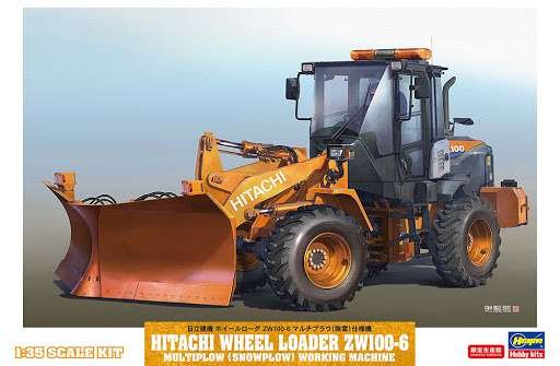 1:35 Hasegawa 66102 Hitachi Wheel Loader ZW100-6 Multiplow (Snowplow) - Has66102 1 - HAS66102