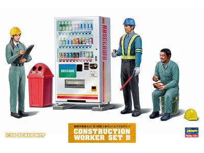 1:35 Hasegawa 66006 Construction Worker Set B - Has666006 - HAS66006