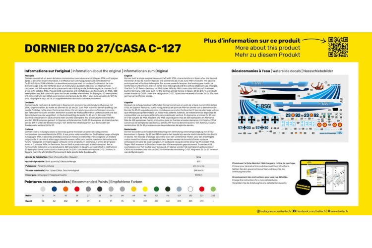 1:72 Heller 30304 Dornier DO27/CASA C-127 - Hel30304 3 - HEL30304