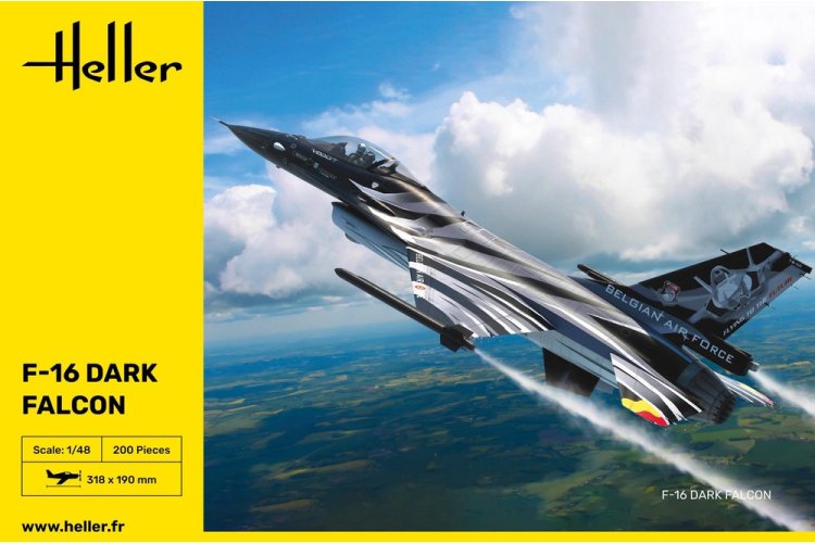 1:48 Heller 30411 General Dynamics F-16 Fighting Falcon - Dark Falcon - Hel30411 3 - HEL30411