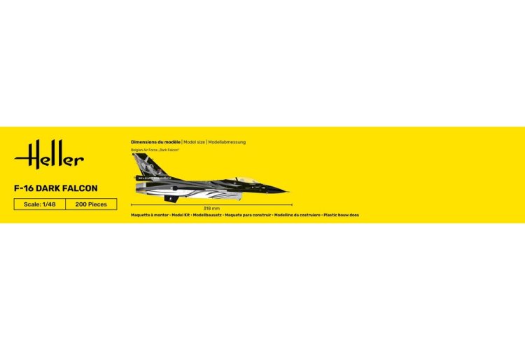 1:48 Heller 30411 General Dynamics F-16 Fighting Falcon - Dark Falcon - Hel30411 5 - HEL30411