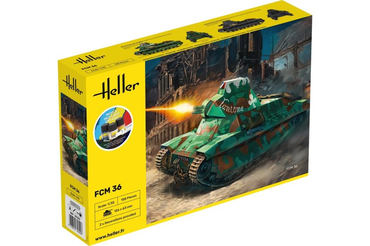 1:35 Heller 35322 FCM36 Tank - Starter Kit - Hel35322 1 - HEL35322