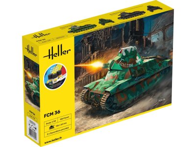 1:35 Heller 35322 FCM36 Tank - Starter Kit - Hel35322 - HEL35322