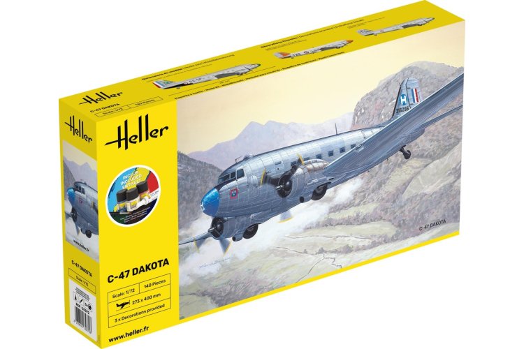 1:72 Heller 35372 C-47 Dakota Plane - Starter Kit - Hel35372 - HEL35372