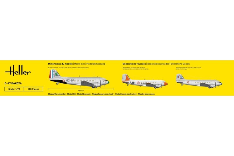 1:72 Heller 35372 C-47 Dakota Plane - Starter Kit - Hel353724 - HEL35372