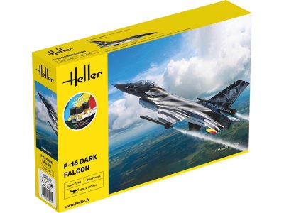 1:48 Heller 35411 General Dynamics F-16 Fighting Falcon - Dark Falcon - Starter Kit - Hel35411 1 - HEL35411