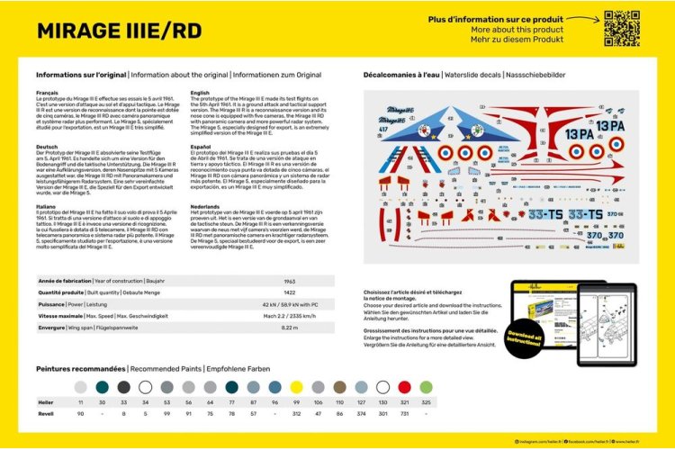 1:48 Heller 35422 Mirage IIIE-O-R-RD-EE-EA - Starter Kit - Hel35422 3 - HEL35422