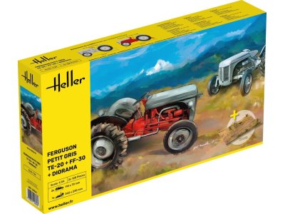 1:24 Heller 50326 Ferguson Petit Gris Tractor 2x incl. Diorama - Hel50326 - HEL50326