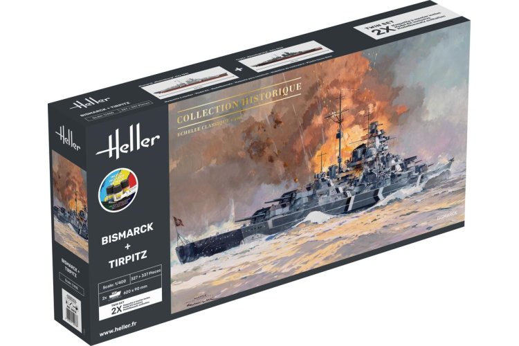 1:400 Heller 55078 Bismarck en Tirpitz Schepen - Twinset - Starter Kit - Hel55078 4 - HEL55078