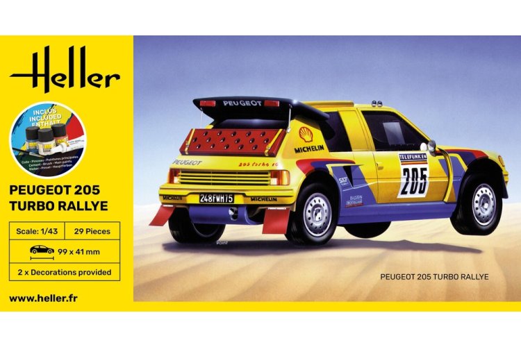 1:43 Heller 56189 Peugot 205 Turbo Rally Auto - Starter Kit - Hel56189 2 - HEL56189