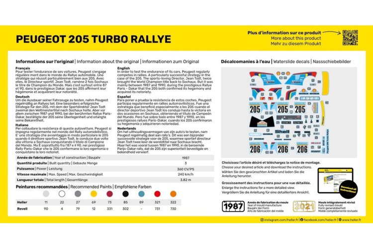 1:43 Heller 56189 Peugot 205 Turbo Rally Auto - Starter Kit - Hel56189 3 - HEL56189