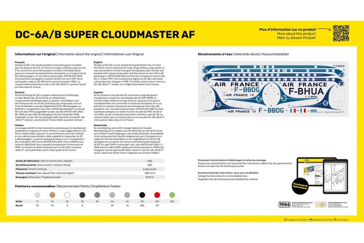 1:72 Heller 56315 Douglas DC-6 Super Cloudmaster AF - Starter Kit - Hel56315 4 - HEL56315