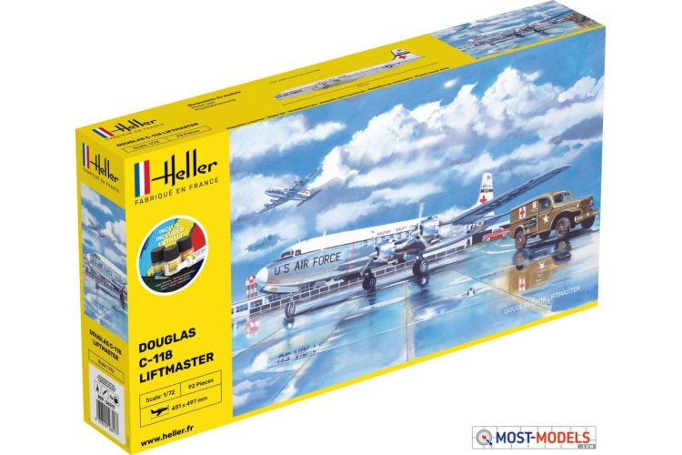 1:72 Heller 56317 C-118 LIFTMASTER Plane - Starter Kit - Hel56317 1 - HEL56317