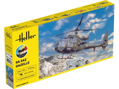 1:48 Heller 56486 SA 342 Gazelle Heli - Starter Kit - Hel56486 1 - HEL56486