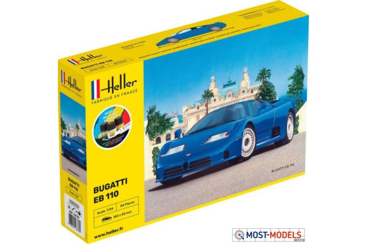 1:24 Heller 56738 Bugatti EB 110 Car - Starter Kit - Hel56738 bugatti heller kit 1 - HEL56738