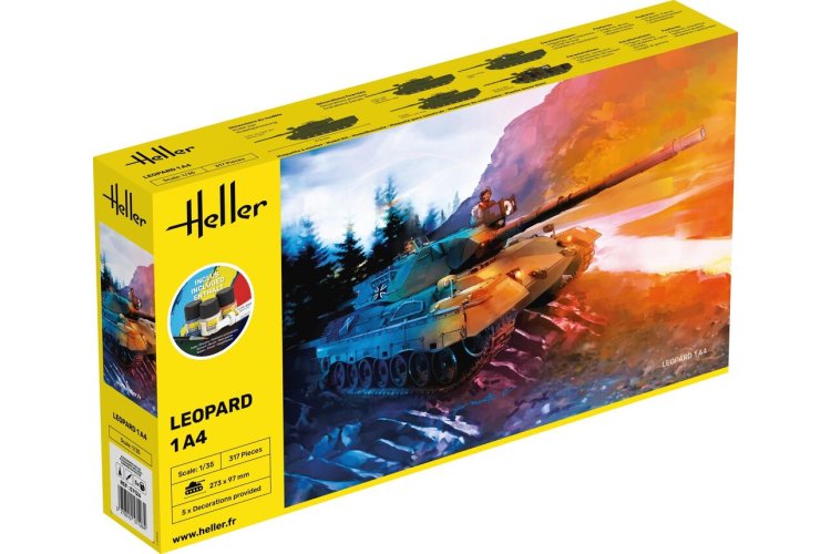 1:35 Heller 57126 Leopard 1A4 Tank - Starter Kit - Hel57126 1 - HEL57126