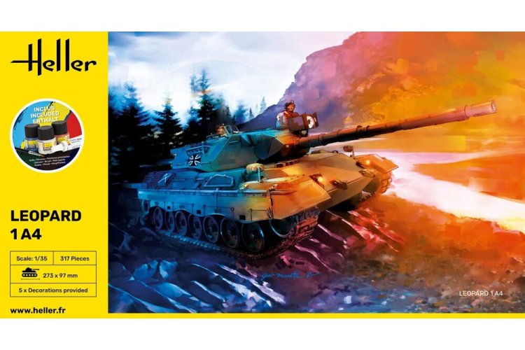 1:35 Heller 57126 Leopard 1A4 Tank - Starter Kit - Hel57126 2 - HEL57126