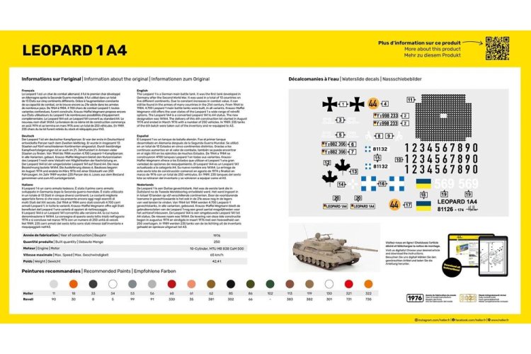 1:35 Heller 57126 Leopard 1A4 Tank - Starter Kit - Hel57126 3 - HEL57126