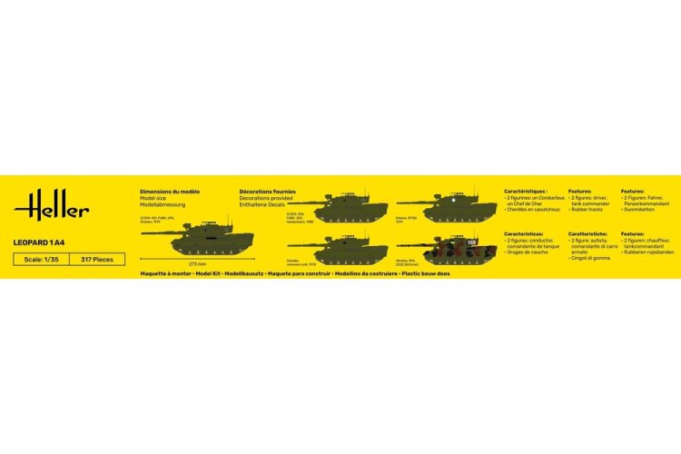 1:35 Heller 57126 Leopard 1A4 Tank - Starter Kit - Hel57126 4 - HEL57126