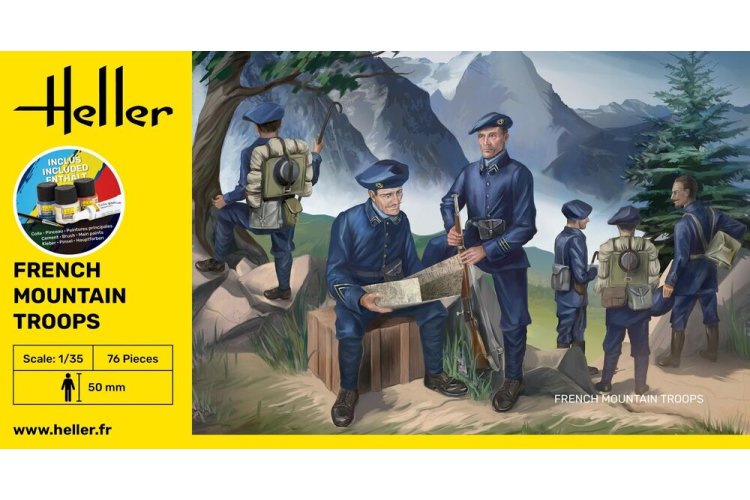 1:35 Heller 57223 French Mountain Troops - Figures - Starter Kit - Hel57223 2 - HEL57223