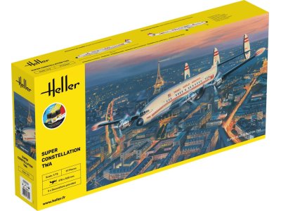 1:72 Heller 58391 Lockheed Super Constellation TWA Vliegtuig - Starter Kit - Hel58391 1 - HEL58391