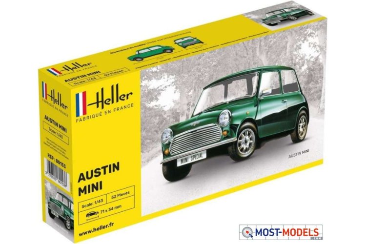 1:43 Heller 80153 Austin Mini Car - Hel80153 autin mini heller car modelkit 1 - HEL80153