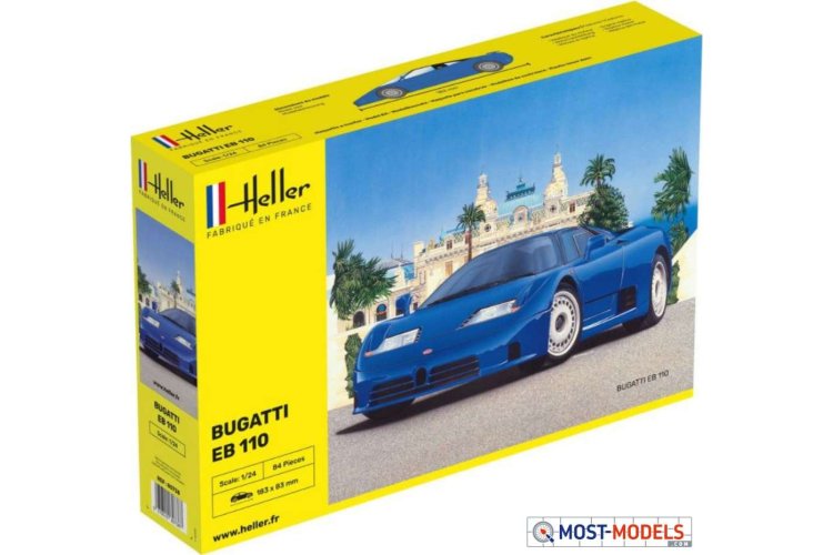 1:24 Heller 80738 Bugatti EB 110 Car - Hel80738 heller buagatti eb 110 car kit model 1 - HEL80738